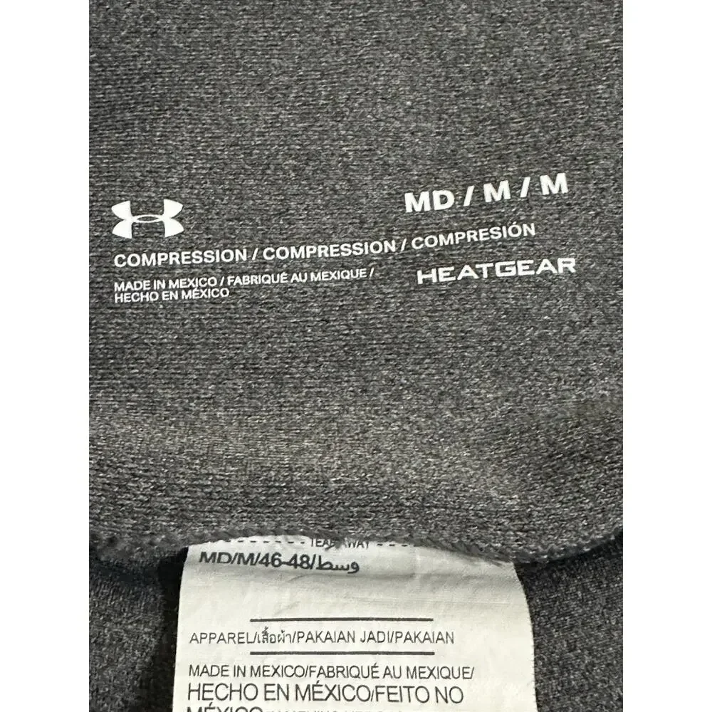 Under Armour UA Women's Size S HeatGear Shine Cropped Leggings Grey/Black‎ Mesh